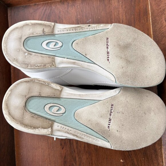 Dexter Bowling Shoes Women's Size 8.5 White Blue Slide-Rite Non-Marking Rubber - Picture 7 of 10